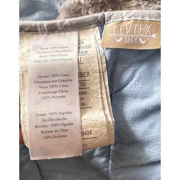 LEVTEX Baby Boy Crib Set (quilt sheets skirt play mat diaper changing mobile) BX - Picture 5 of 11